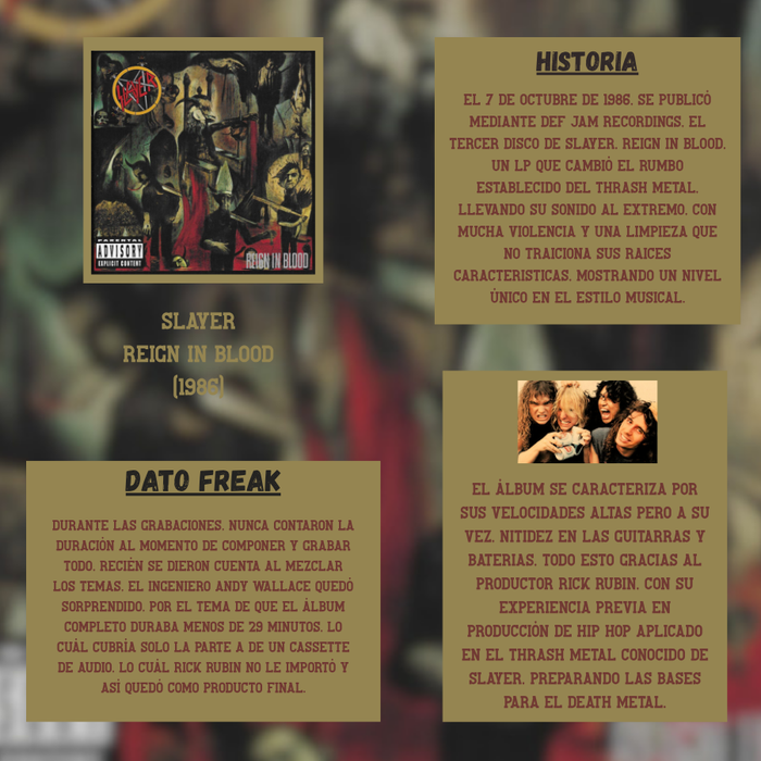 Slayer - Reign In Blood (1986): La evolución del Thrash Metal al extremo