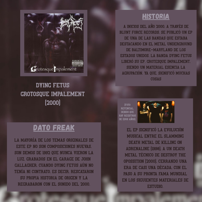 Dying Fetus - Grotesque Impalement (2000): El puente entre Grincore a Death Metal Técnico.