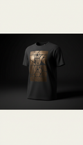 Limited metal t-shirt with matte bronze graphic