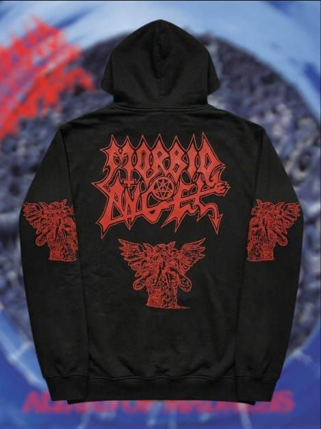 Polerón Morbid Angel Altars of Madness - detalle estampado