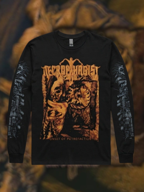Polera manga larga Necrophagist Onset of Putrefaction, estampado technical death metal - Poleras Metal Chile