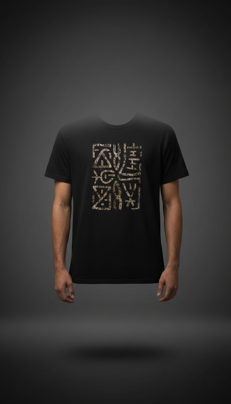 Metal t-shirt with deep black illustration