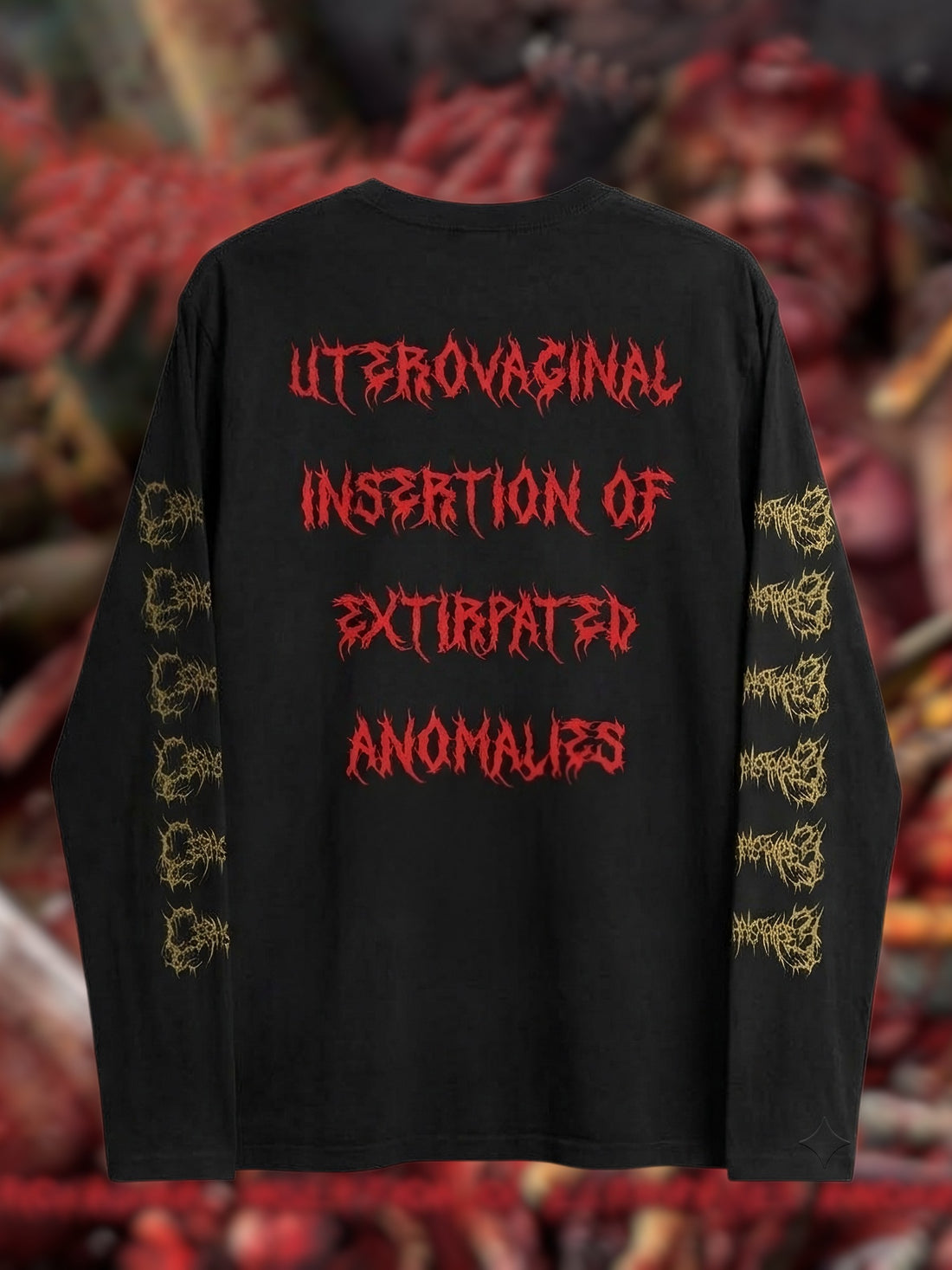 Polera manga larga Cephalotripsy - detalle estampado slam death metal