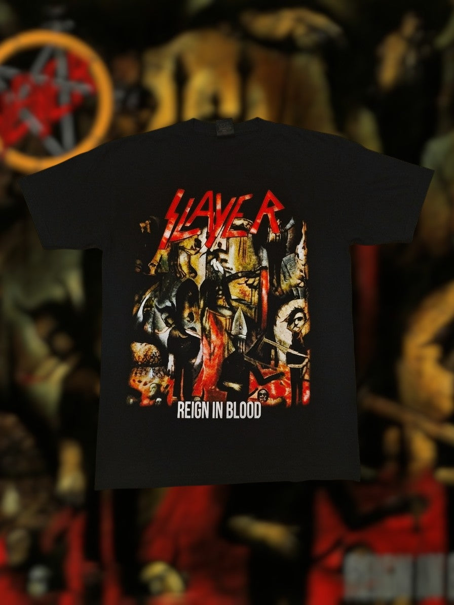 Polera Slayer Reign in Blood, estampado thrash metal - Poleras Metal Chile